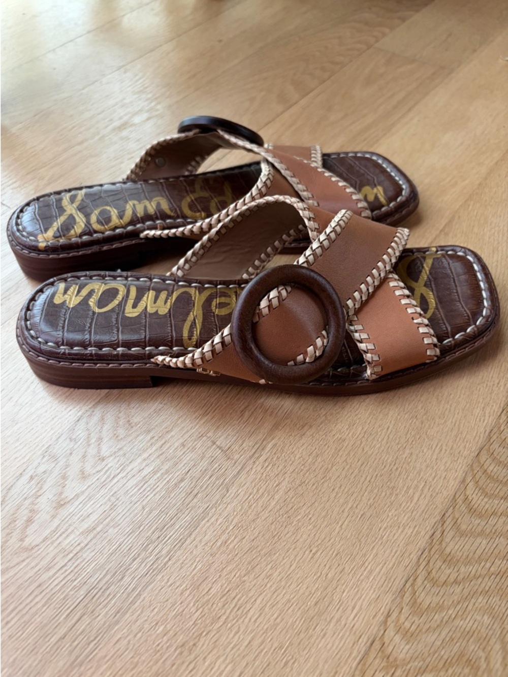 Sam Edelman Harlie Leather sandal slides -size 7.5 - Picture 14 of 15
